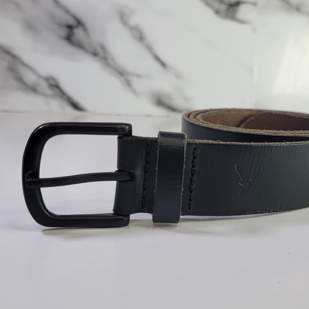 Genuine Leather American Eagle Leather Belt Black
